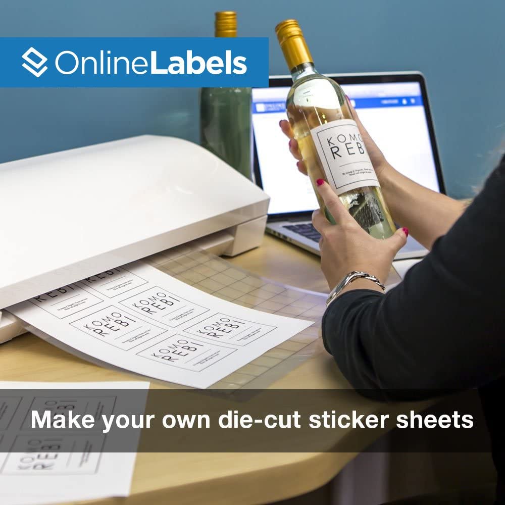 Sticker Paper, 250 Sheets, White Matte, 8.5' X 11' Full Sheet Label, Works With Inkjet And Laser Printer, Compatible With Elec