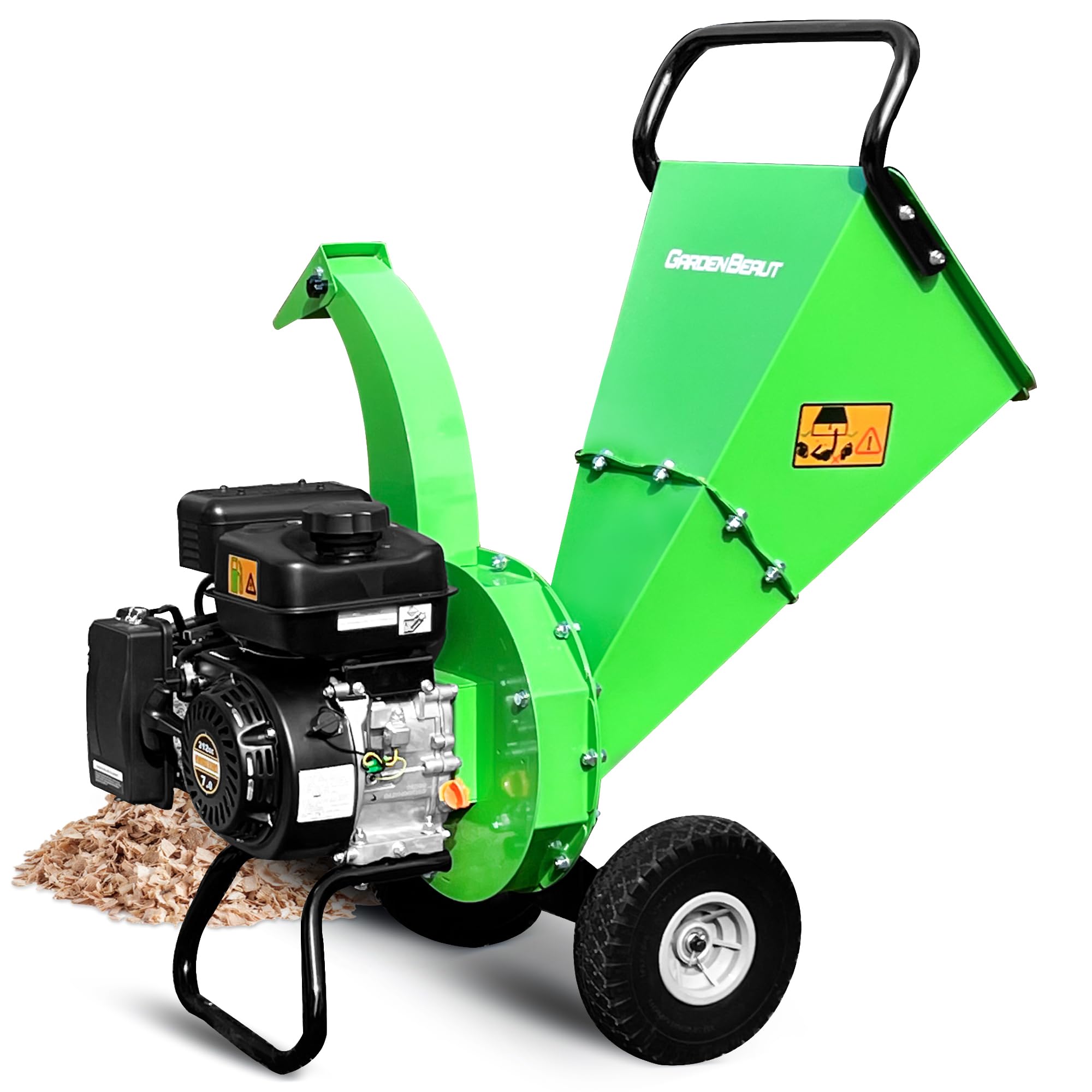 Gardenbeaut S3 Wood Chipper Shredder, 7 Hp 212Cc Gasoline Engine, 3' Max Wood Diameter, 1-Year Warranty After Product Registrat