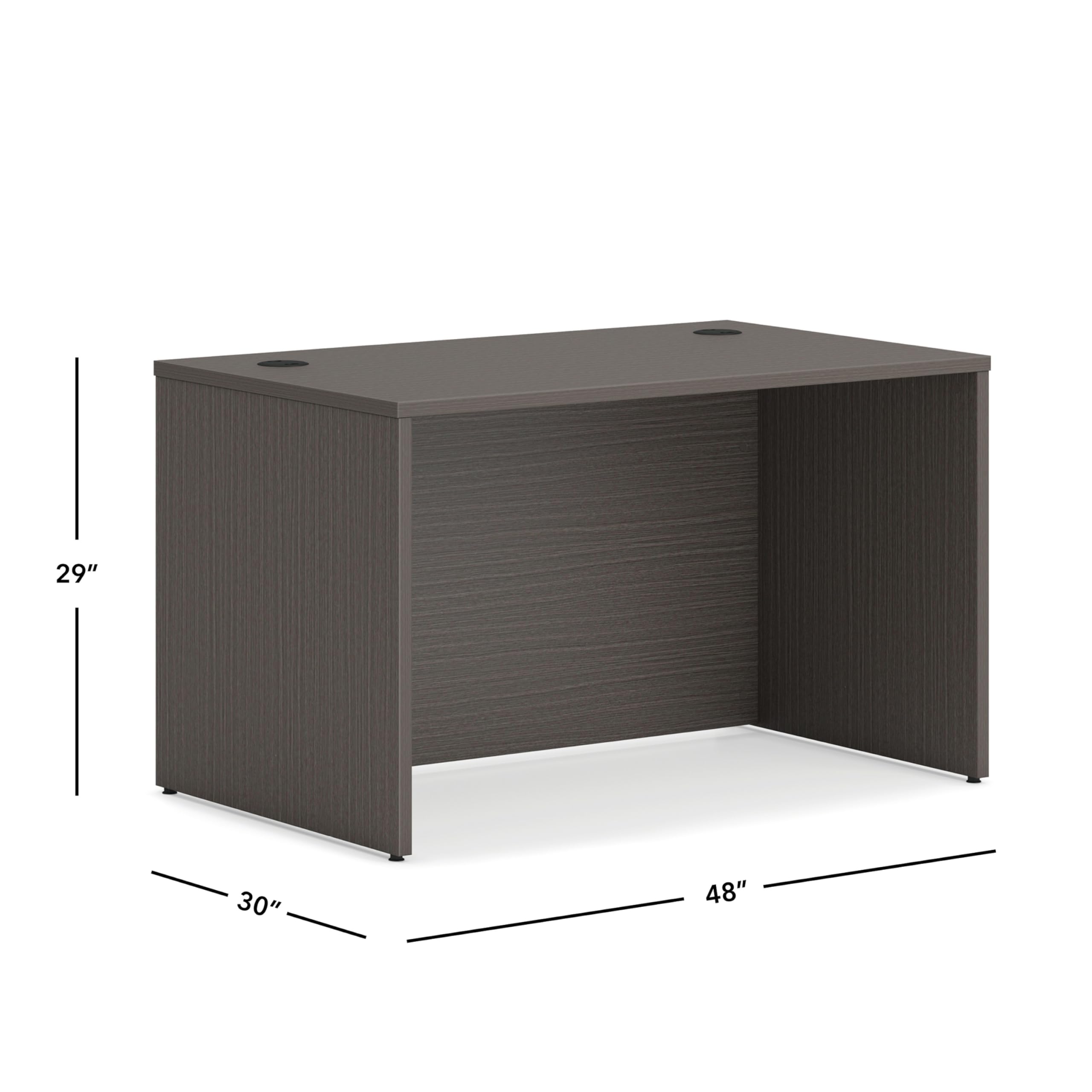 HON MOD Executive Desk 48-Inch Large Computer Desk Home Office Desk Shell - Thick Wooden Laminate Workstation Modern Table Desk with Cord Management for Work, Writing, Study - Slate Teak