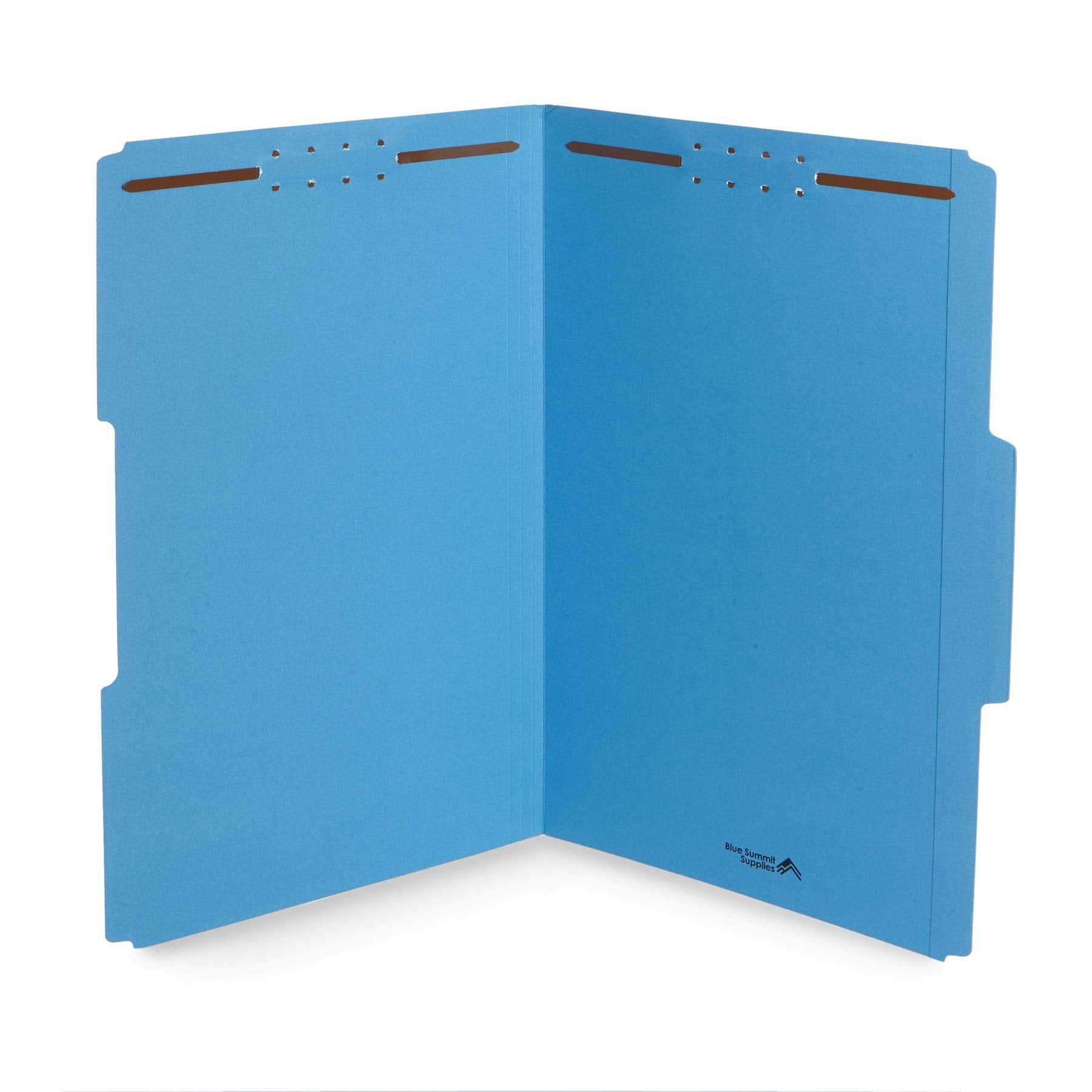Blue Summit Supplies Blue File Folders With Fasteners, File Folders Legal Size, 1/3 Cut Reinforced Tabs, Durable 2 Prongs, Desig