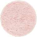 Rugs.com Infinity Collection Solid Shag Area Rug 3 Ft Round Pink Lace Shag Rug Perfect for Kitchens, Dining Rooms