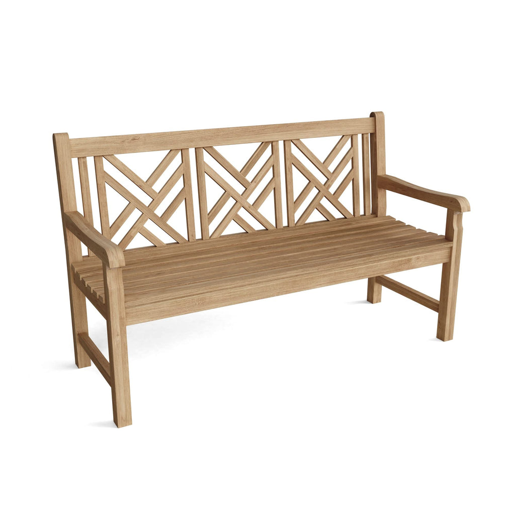 Anderson Teak BH-122 Vilano 3-Seater Bench, Golden Honey Teak