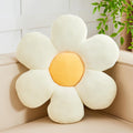 Kcvvcr White Yellow Flower Pillow, Soft 19.6 ' Flower Throw Pillow, Cute Flower Shaped Floor Pillow, Aesthetic Floral Plush Dai