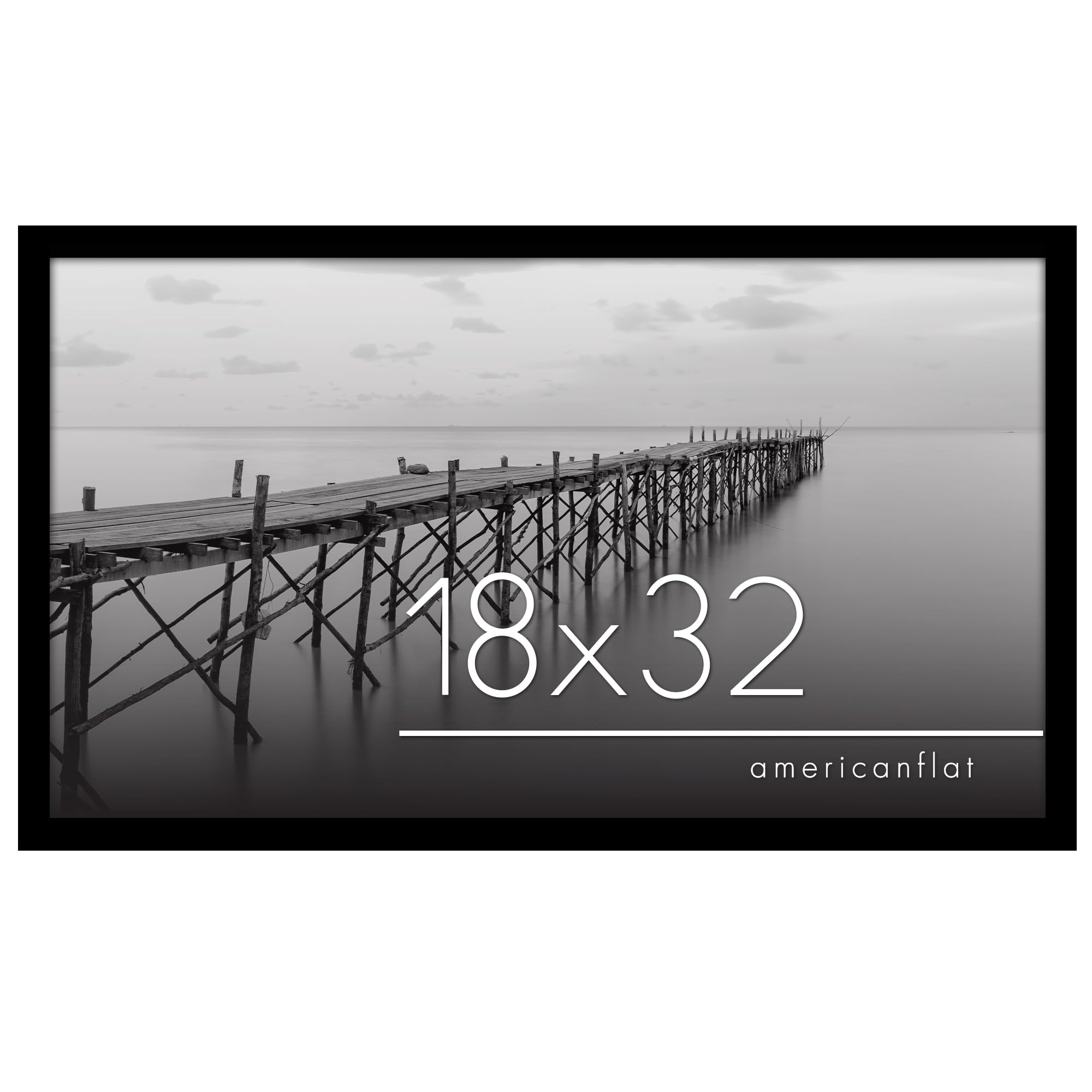 Americanflat 18x32 Poster Frame with Polished Plexiglass - Epic Collection - Gallery Wall Frames with Engineered Wood - Wide Pho
