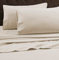 Tribeca Living California King Luxury Solid Flannel Extra Deep Pocket Fitted Sheet, Fits Up To 24' Mattress, Ivory
