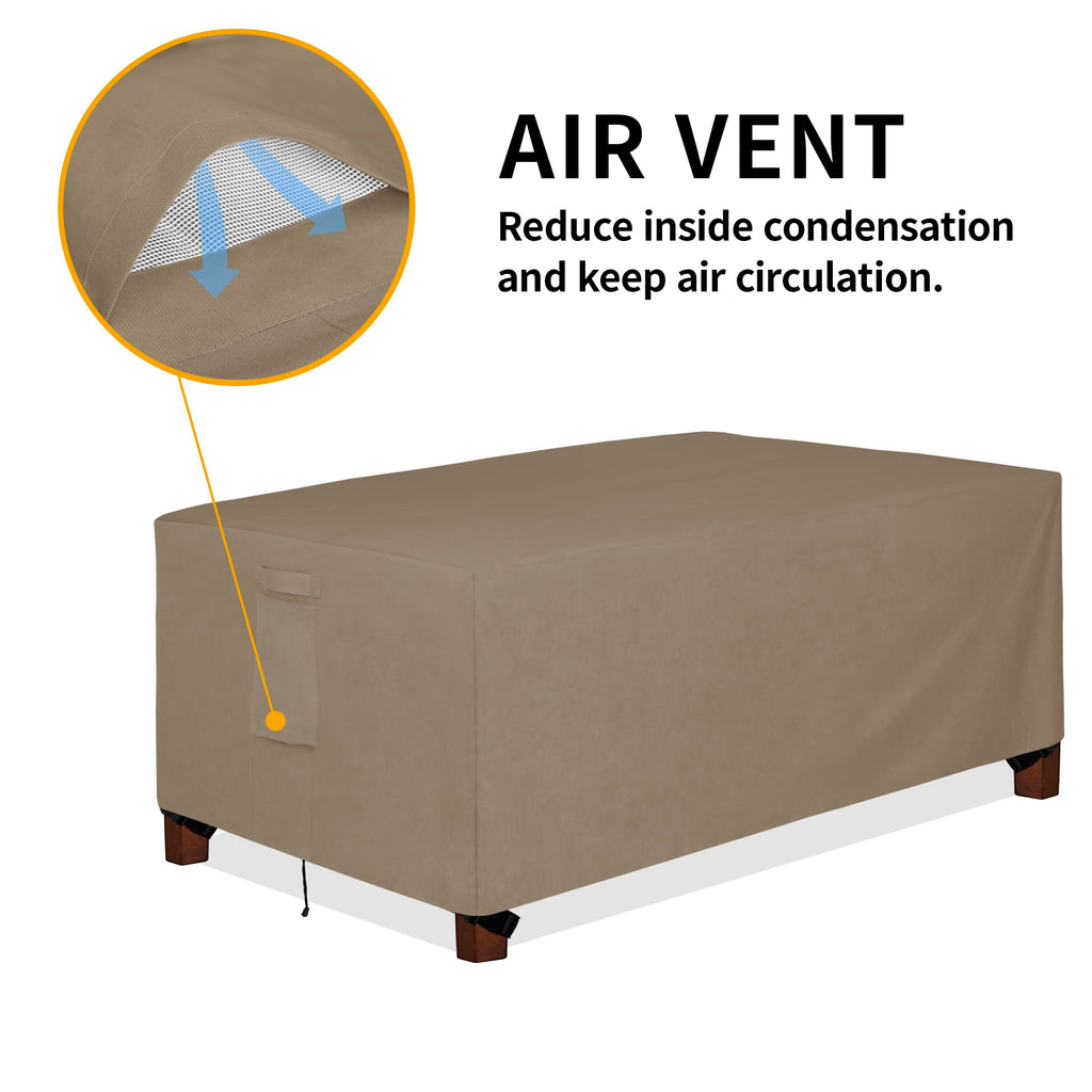 Easy-Going 600D Heavy Duty Rectangular Table Cover Uv Resistant And Waterproof Outdoor Lawn Patio Furniture Cover (72' Lx44 Wx23 H, Camel)