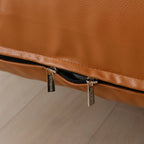 OctoRose Twin Size Faux Leather Futon Cover - Waterproof, Caramel, 3 Side Zipper, Model ZFC