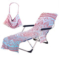 Bohemia Beach Chair Cover With Side Pockets Thick And Quick Dry Chaise Lounge Chair Towel Cover For Sun Lounger Pool Sunbathing
