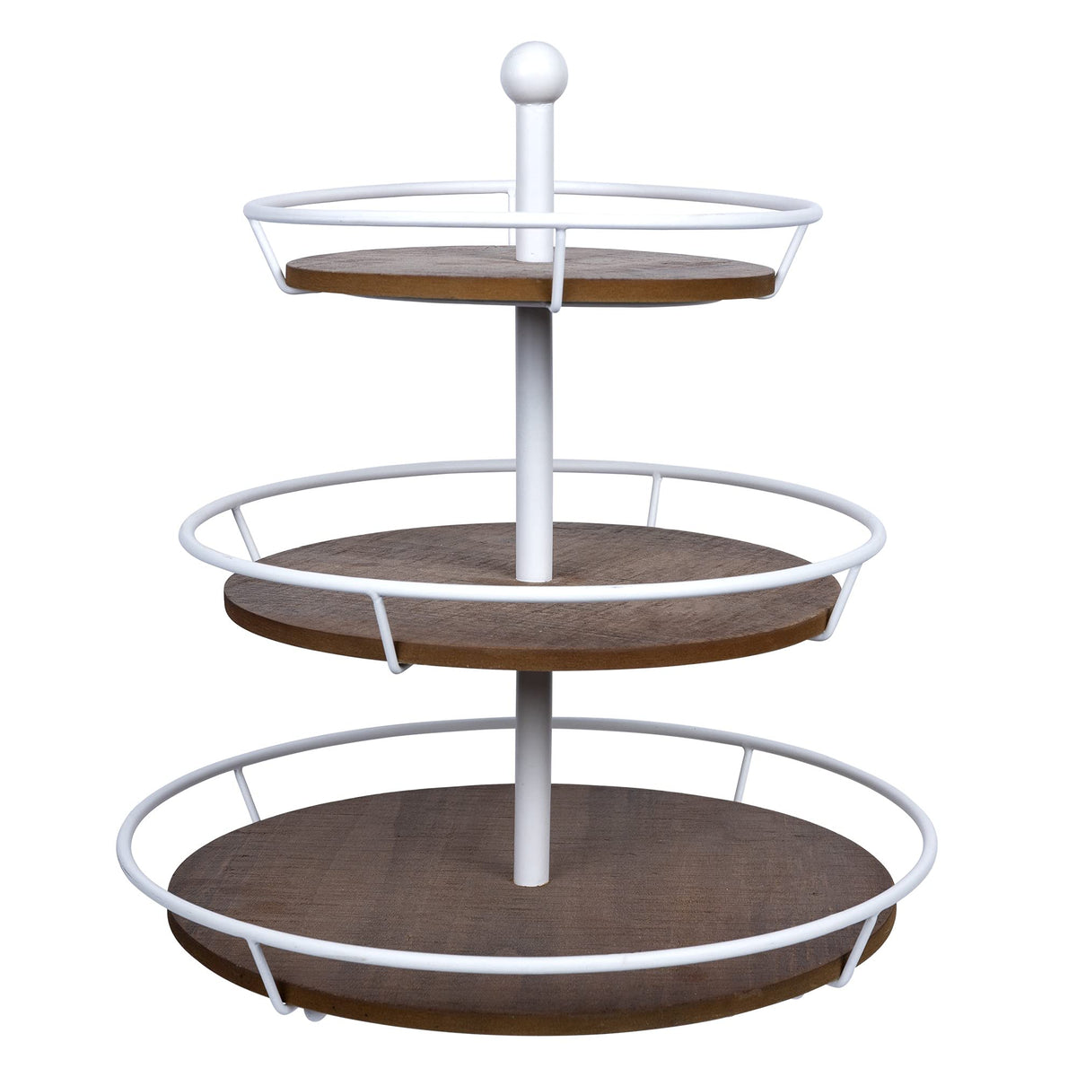 HomeRoots Three Tiered Metal and Wood Decorative Stand