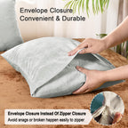 Phf Truly Velvet Pillowcases Standard Size, No Insert, 2 Pack Ultra Soft Breathable Pillow Shams Covers With Envelope Closure, 20' X 26' Luxury Cozy Warm Fuzzy Flannel Pillow Cases, Sliver Grey