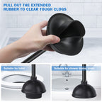 Toilet Plunger And Brush, Bowl Brush And Heavy Duty Toilet Plunger Set With Ventilated Holder, 2-In-1 Bathroom Cleaning Combo Wi