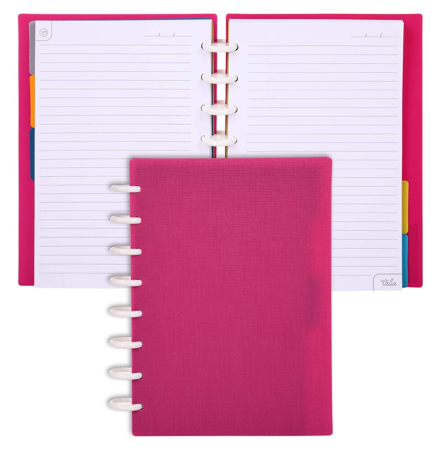 Talia Discbound Notebooks, Planner, Customizable, (90'S Pink, Junior (5.5In X 8.5In))