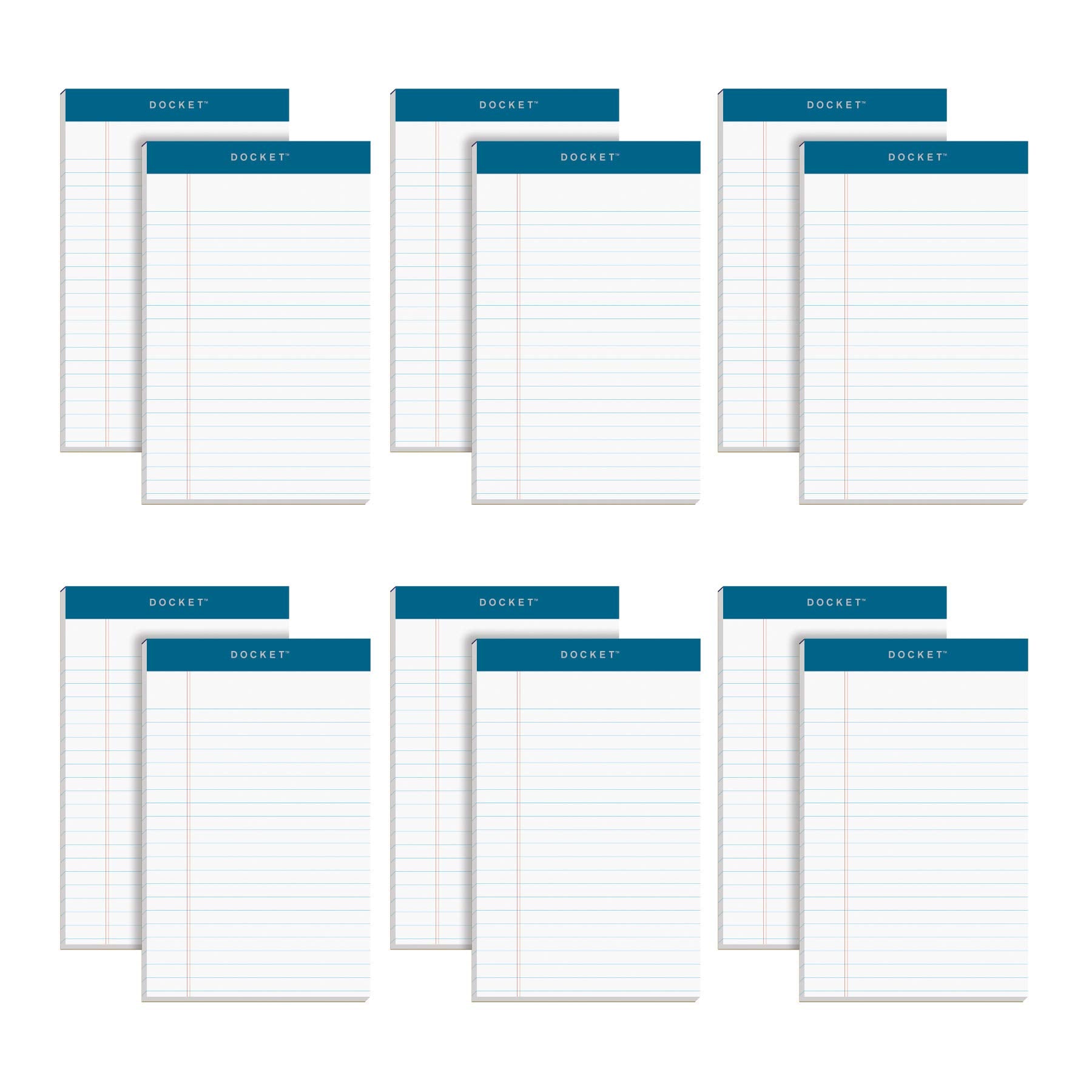 Tops 5 X 8 Legal Pads, 12 Pack, Docket Brand, Narrow Ruled, White Paper, 50 Sheets Per Writing Pad, Made In The Usa (63360)
