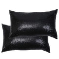 Poise3Ehome 12X20Inches Black Decorative Pillow Covers Sequin Throw Pillow Cases For Couch, Bed, Living Room, Christmas (Black,