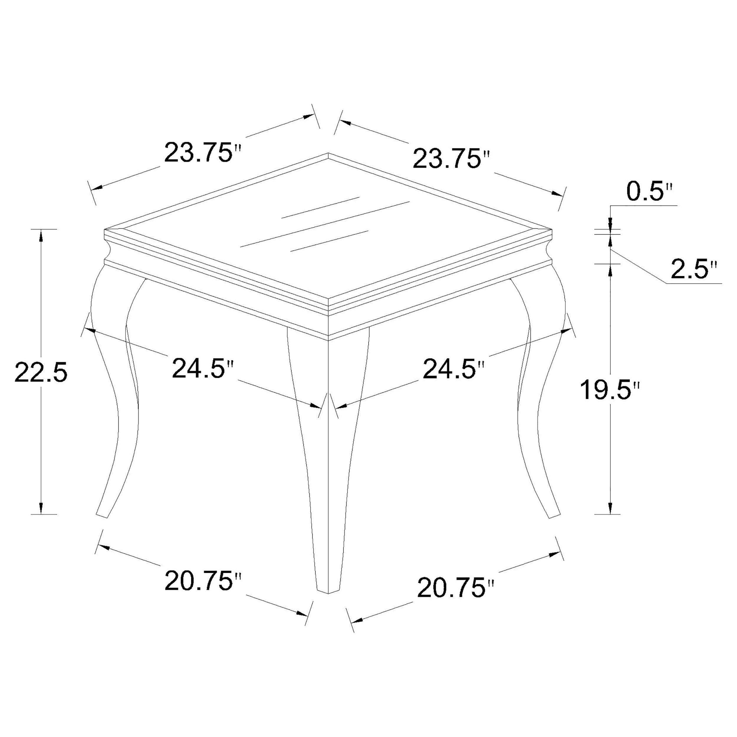 Coaster Home Furnishings Carone Square End Table White and Chrome