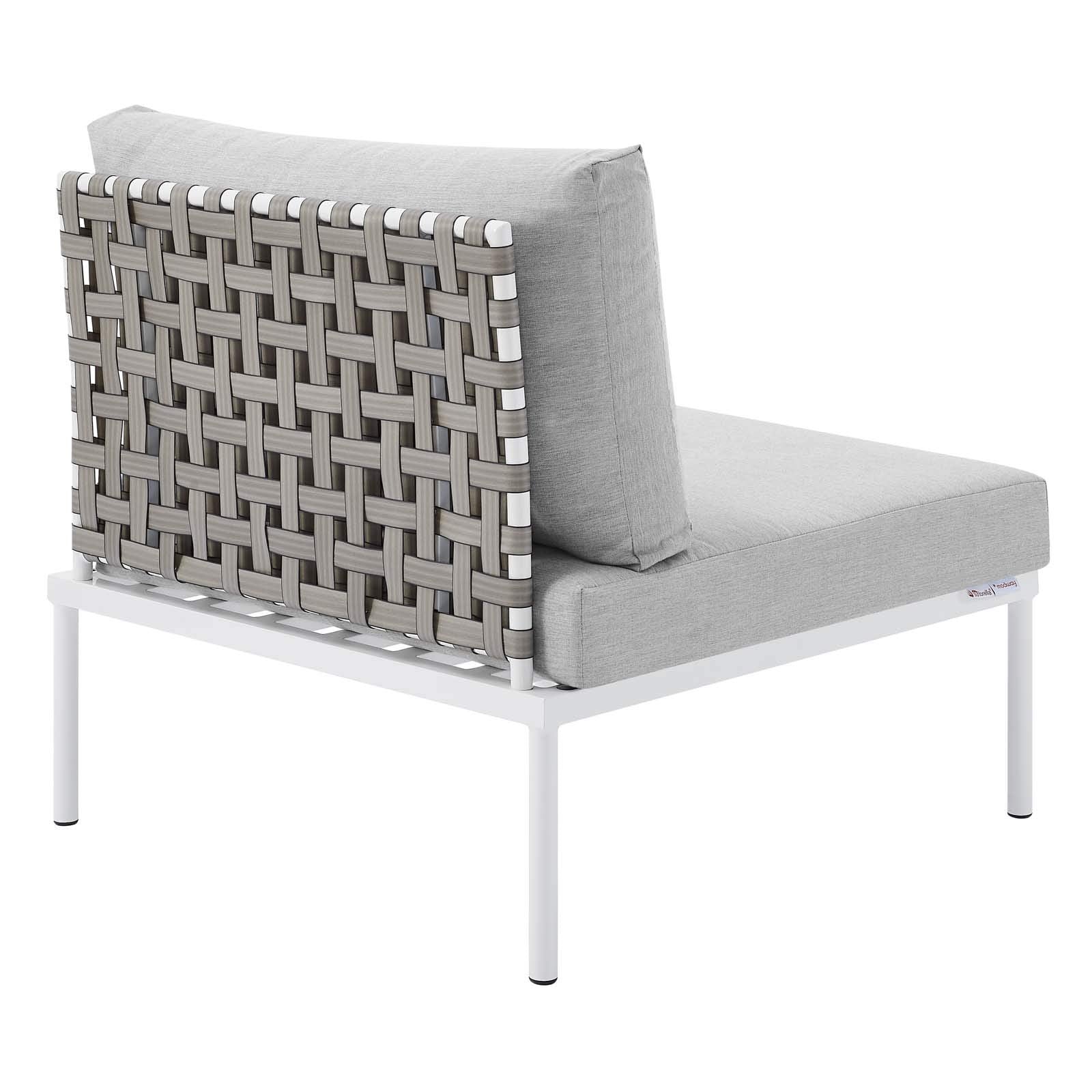 Modway EEI-4958-TAN-GRY Harmony Outdoor Patio Aluminum Armless Chair, Tan Gray