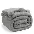 Lbro2M Double Sided Sherpa Blanket,Queen Size Super Soft Fuzzy Plush Warm Cozy Fluffy Throw Reversible Luxurious Blankets (Grey)
