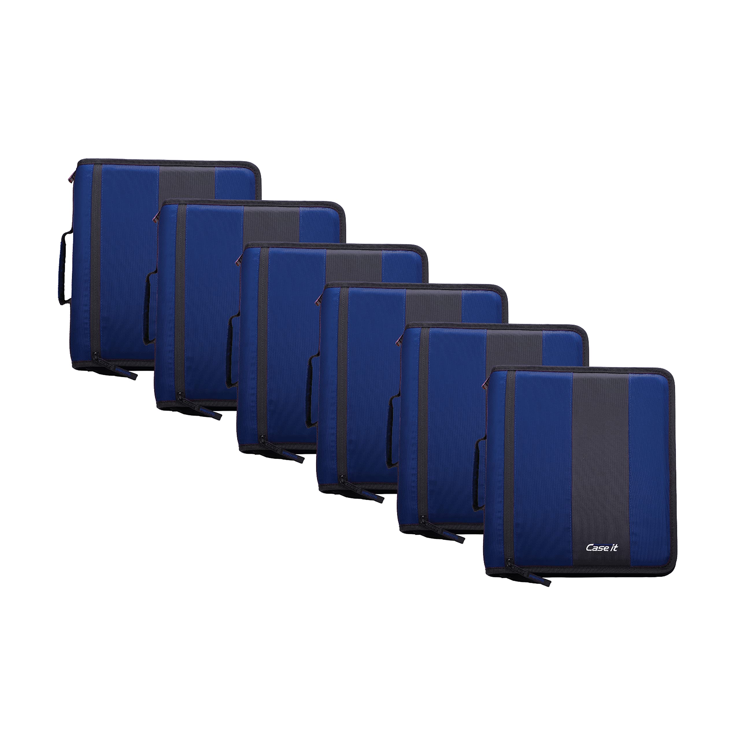 Case-It The Classic Zipper Binder - 2 Inch O-Rings - Multiple Pockets - 350 Sheet Capacity - Comes With Shoulder Strap - Midnigh