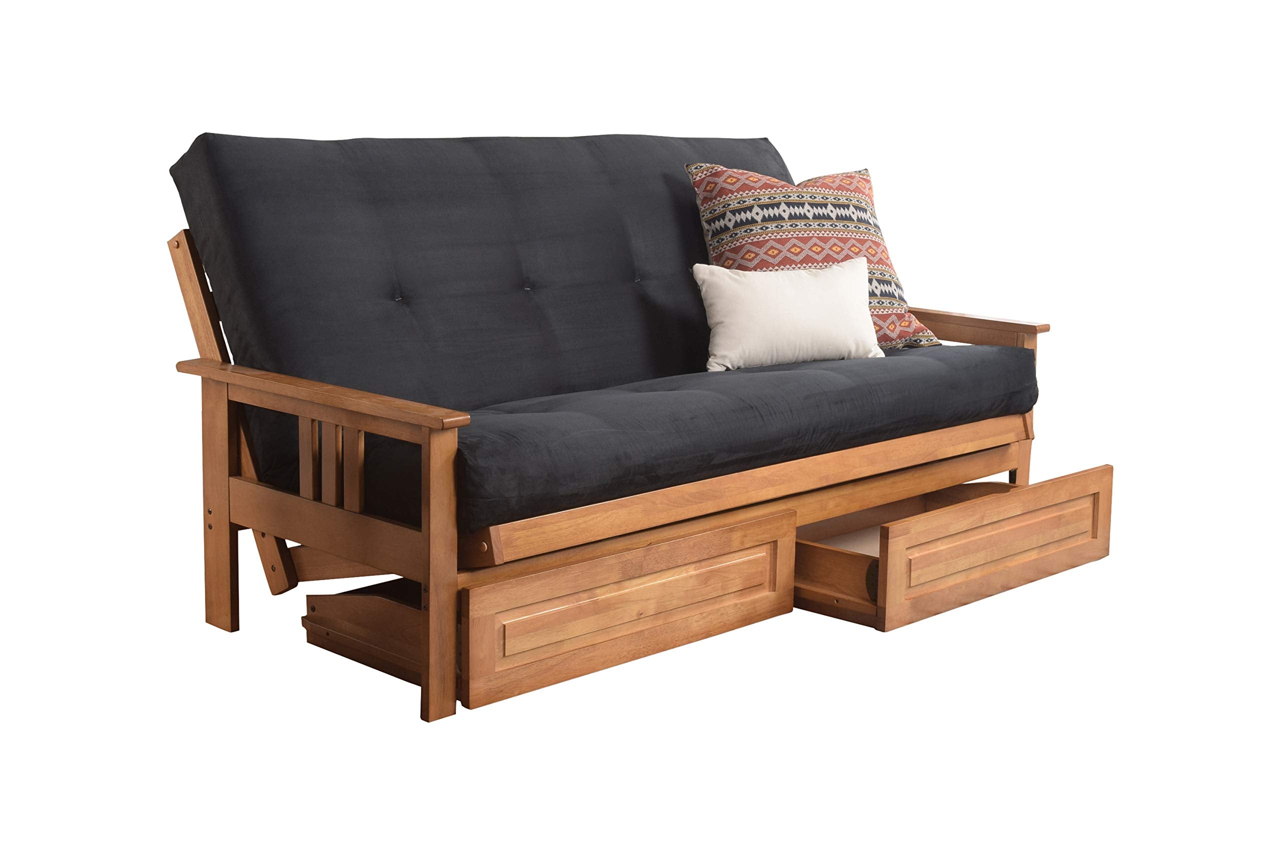 Kodiak Furniture Monterey Frame With Suede Fabric Mattress In Black/Butternut