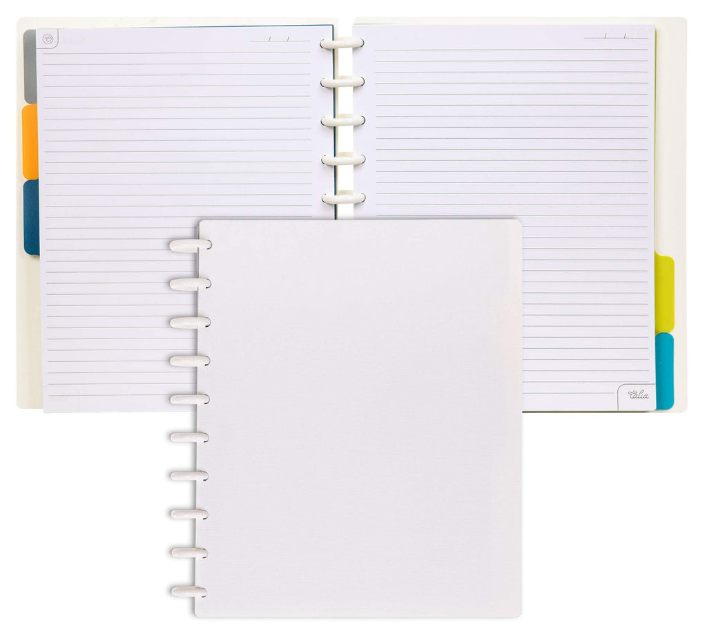 Talia Discbound Notebooks, Planner, Customizable, (White, Midsize (7.5In X 9.75In))