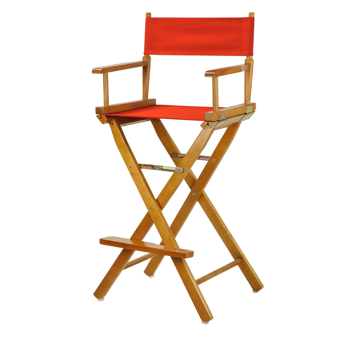 Casual Home 30&quot; Director'S Chair Honey Oak Frame-With Red Canvas, Bar Height