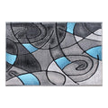 Flash Furniture Jubilee Collection Abstract Area Rug - High Pile Blue Olefin Rug - 2' X 3' Area Rug - Jute Backing - Hallway, Entryway, Bedroom, Living Room