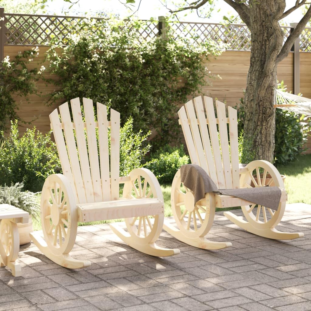 vidaXL Adirondack Rocking Chairs Set of 2 Solid Spruce Wood