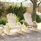 vidaXL Adirondack Rocking Chairs Set of 2 Solid Spruce Wood