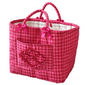vctops Gingham Fabric Quilted Storage Basket for Organizing, Basket Organizer Gift Baskets with Handles, Storage Bins for Toys, 