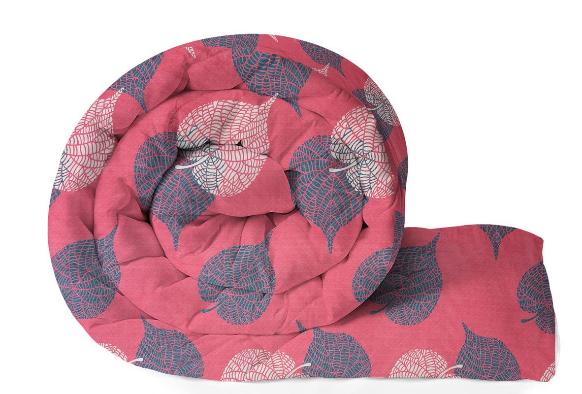 Bsb Home 220 Gsm Reversible Microfiber Ac Comforter/Blanket/Quilt/Duvets For Winter Single Size Bed (240X152 Cm, Pink & Green) |