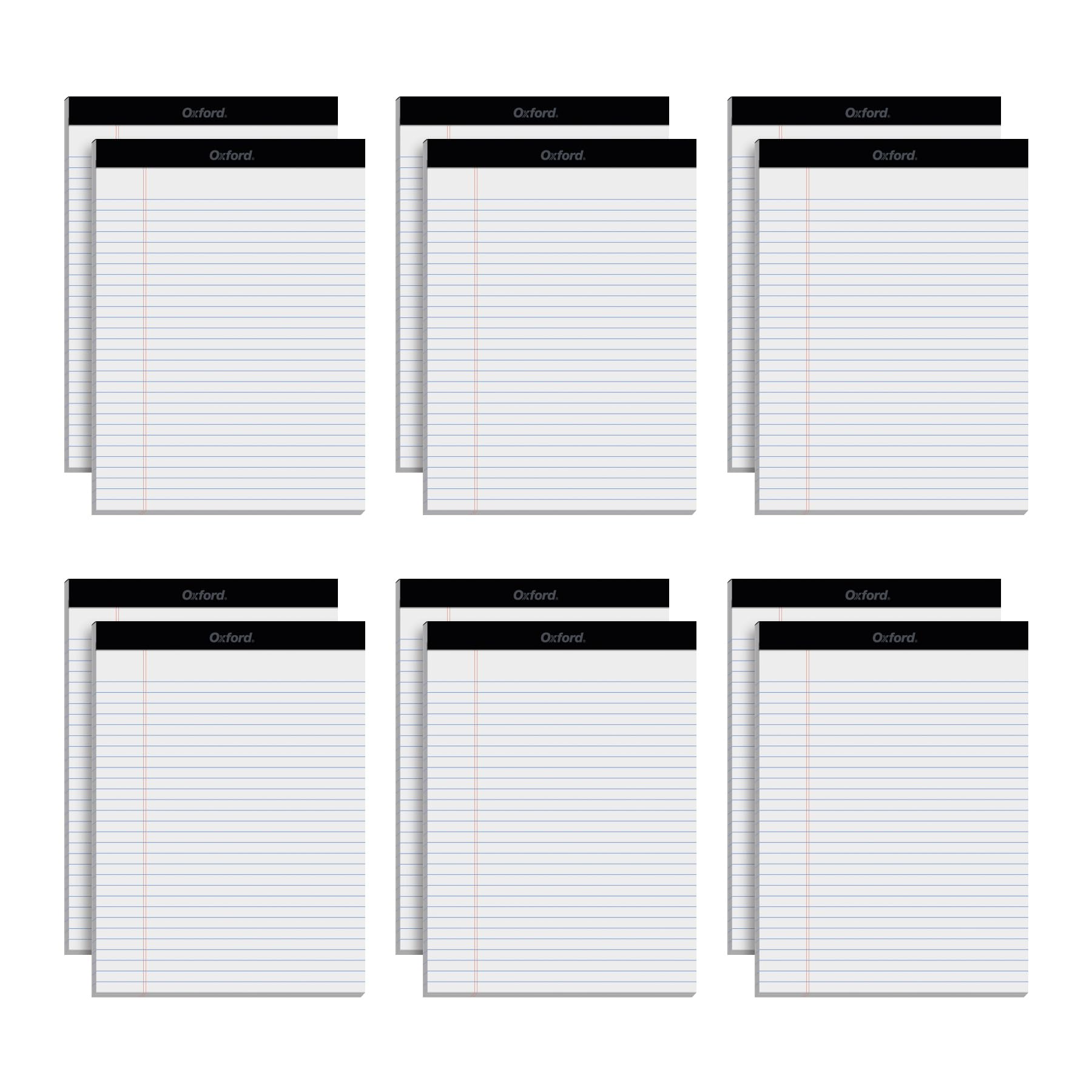 Oxford 8.5 X 11 Legal Pads, 12 Pack, Wide Ruled, White Paper, 50 Sheets Per Writing Pad, Made In The Usa (74030)