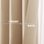 Nicetown Short Curtains For Bedroom, Light Blockout Window Tier Curtains Grommet Top Cafe Curtains Farmhouse Country Small Window Curtains For Kitchen/Rv, 2 Panels, Biscotti Beige