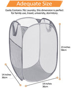 Durable Collapsible Laundry Baskets, Foldable Laundry Hamper With Side Pocket, Tear-Resistant Clothes Hampers For Bathroom, Laun