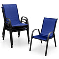 Giantex Set of 4 Patio Chairs, Outdoor Stackable Dining Chairs w/Armrests, 330 LBS Capacity, All Weather Resistant, Heavy Duty R