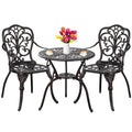 Withniture Outdoor Bistro Table And Chairs Set Of 2 Cast Aluminum Patio Bistro Set With Umbrella Hole, All Weather Bistro Table