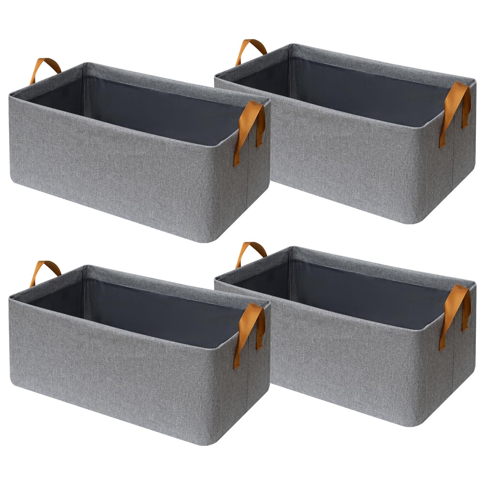 Closet Cloth Storage Bins for Shelves,4 Pack Storage Baskets for Shelves, Medium Linen Bins for Closet organization with Handles