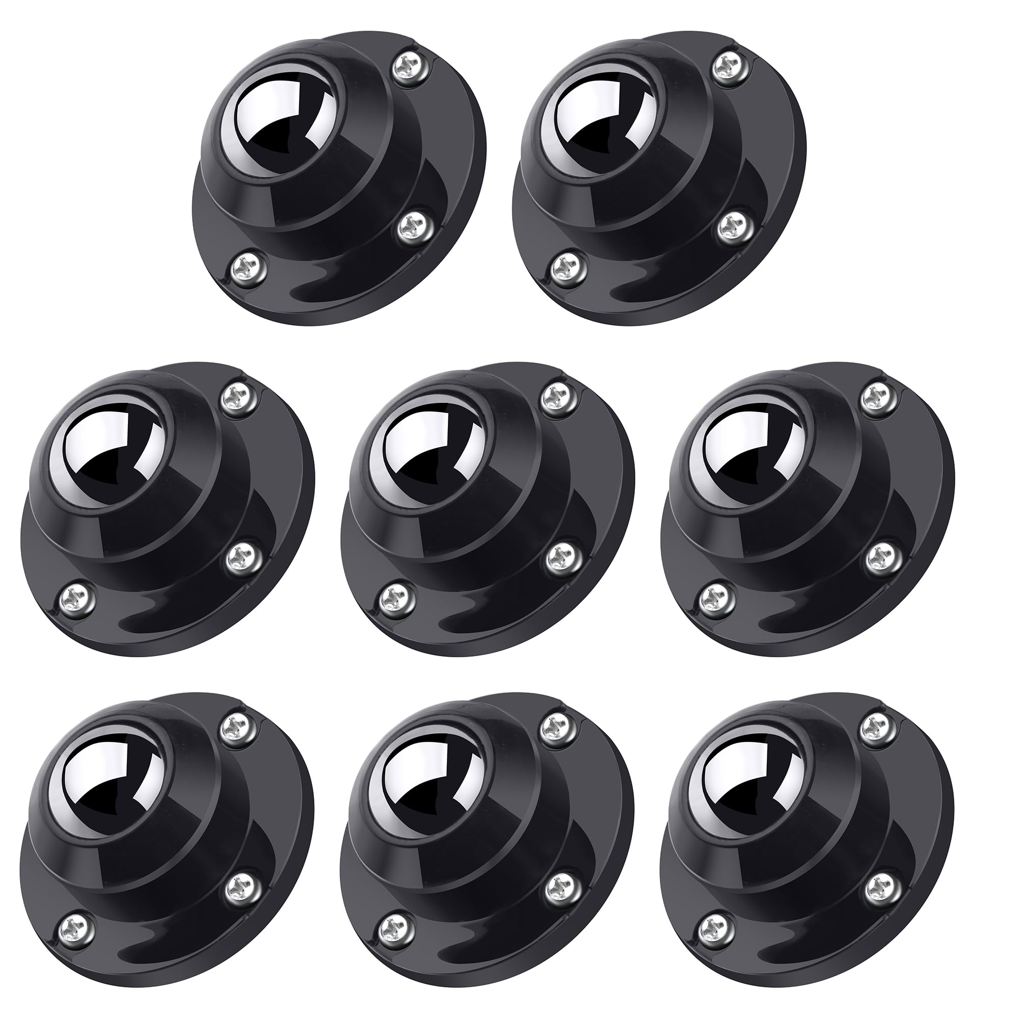PlusRoc 8 Pack Self Adhesive Caster Wheels 1 Inch for Furniture, Load Capacity 28LBS Per Wheel, Low Profile Swivel Wheels for Sm