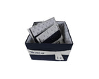 HomeRoots 11.5' x 12' x 8.5' White, Blue, Fabric -Boxes with Cover Set of 3
