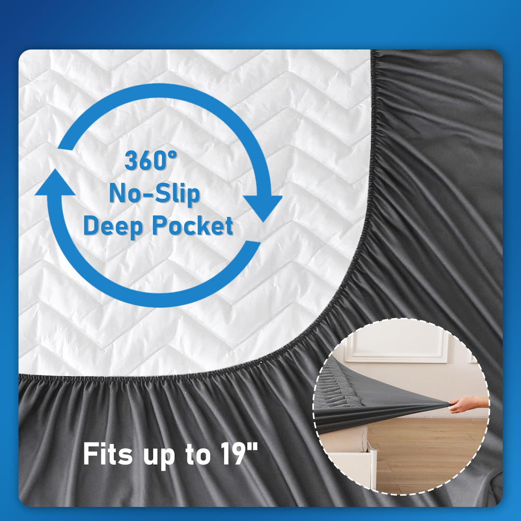 Unilibra Twin Xl Size Mattress Protector Waterproof Quilted, Fitted Mattress Pad With Breathable Ultra-Soft Filling, Deep Pocket