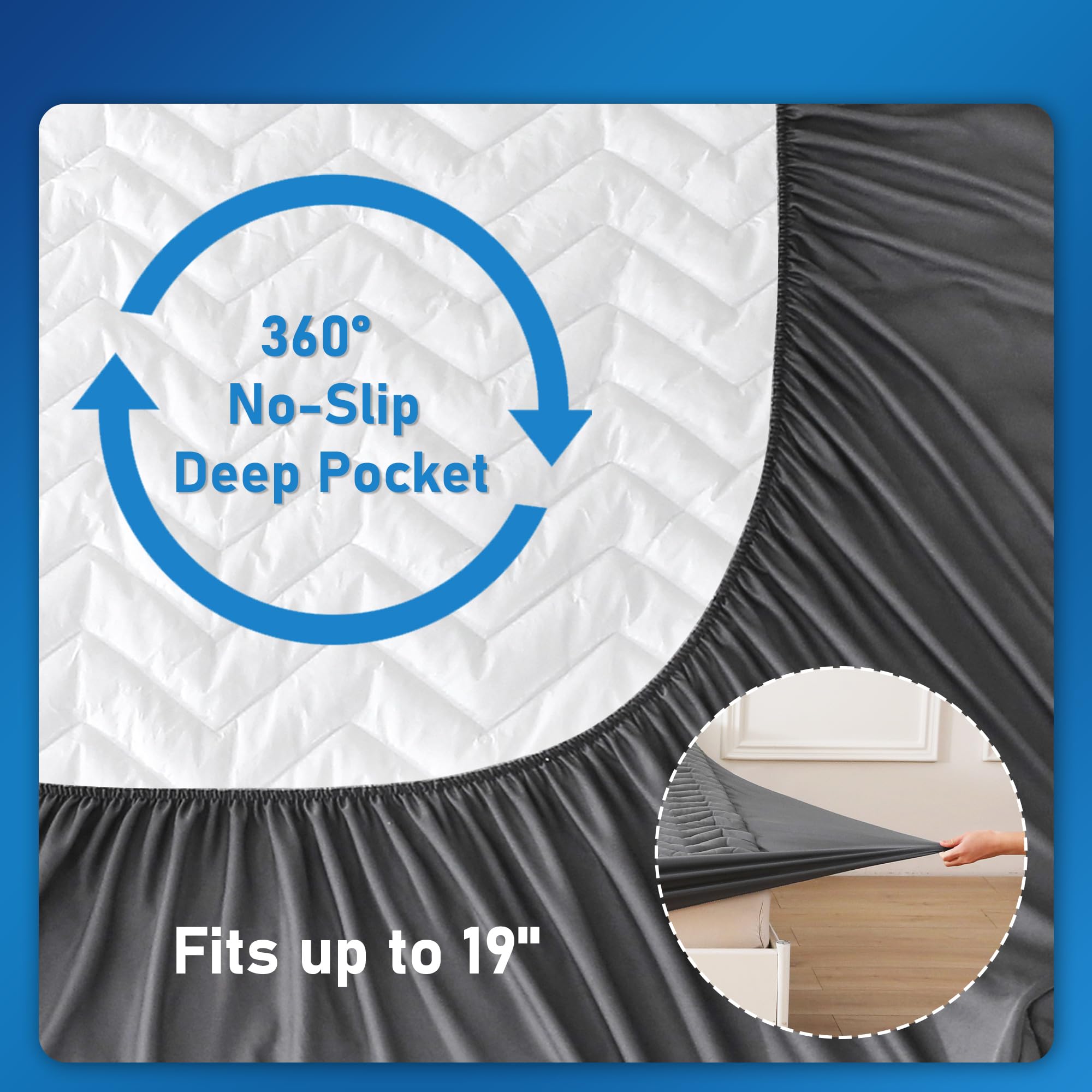 Unilibra Twin Xl Size Mattress Protector Waterproof Quilted, Fitted Mattress Pad With Breathable Ultra-Soft Filling, Deep Pocket