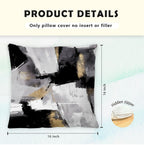 Supwhd Black And White Pillow Covers, Abstract White Black And Gold Pillow Covers 16X16 Set Of 2, Modern Black And White Pillow