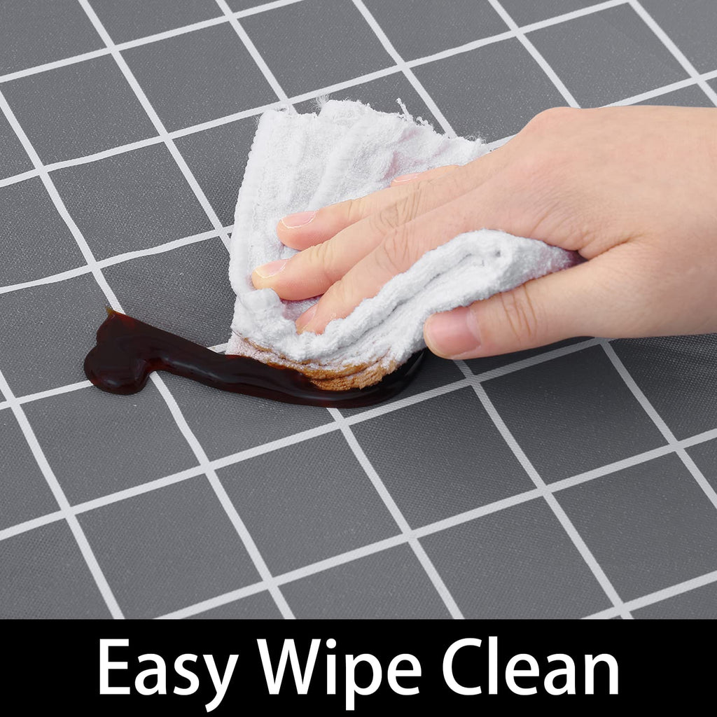 Spotjoy Rectangle Tablecloth, Elastic Fitted Flannel Backed Plastic Table Covers For 6Ft Table, Waterproof Wipeable Vinyl Tablec