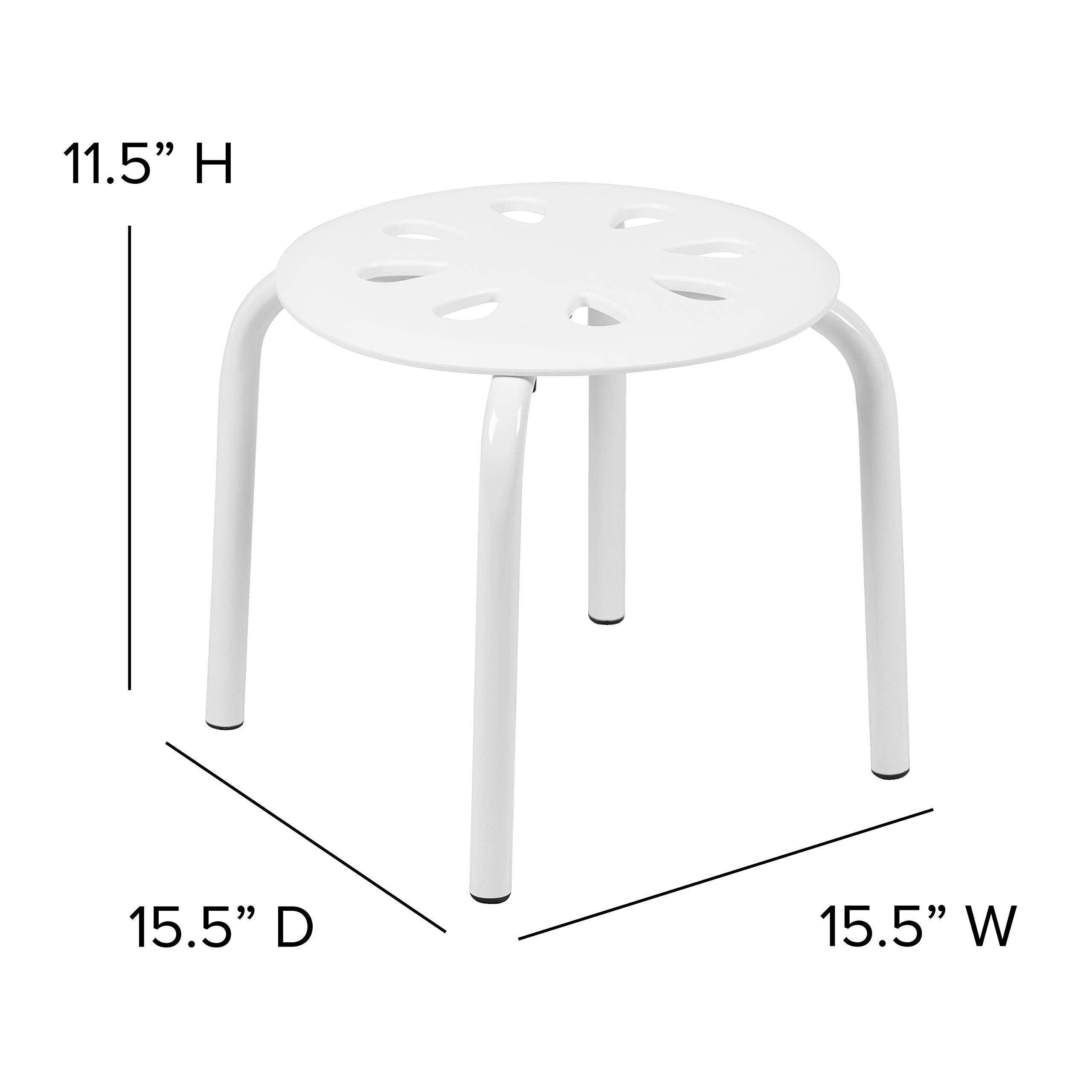 Flash Furniture Bentley Plastic Nesting Stack Stools, 11.5"Height, Assorted Colors (5 Pack)