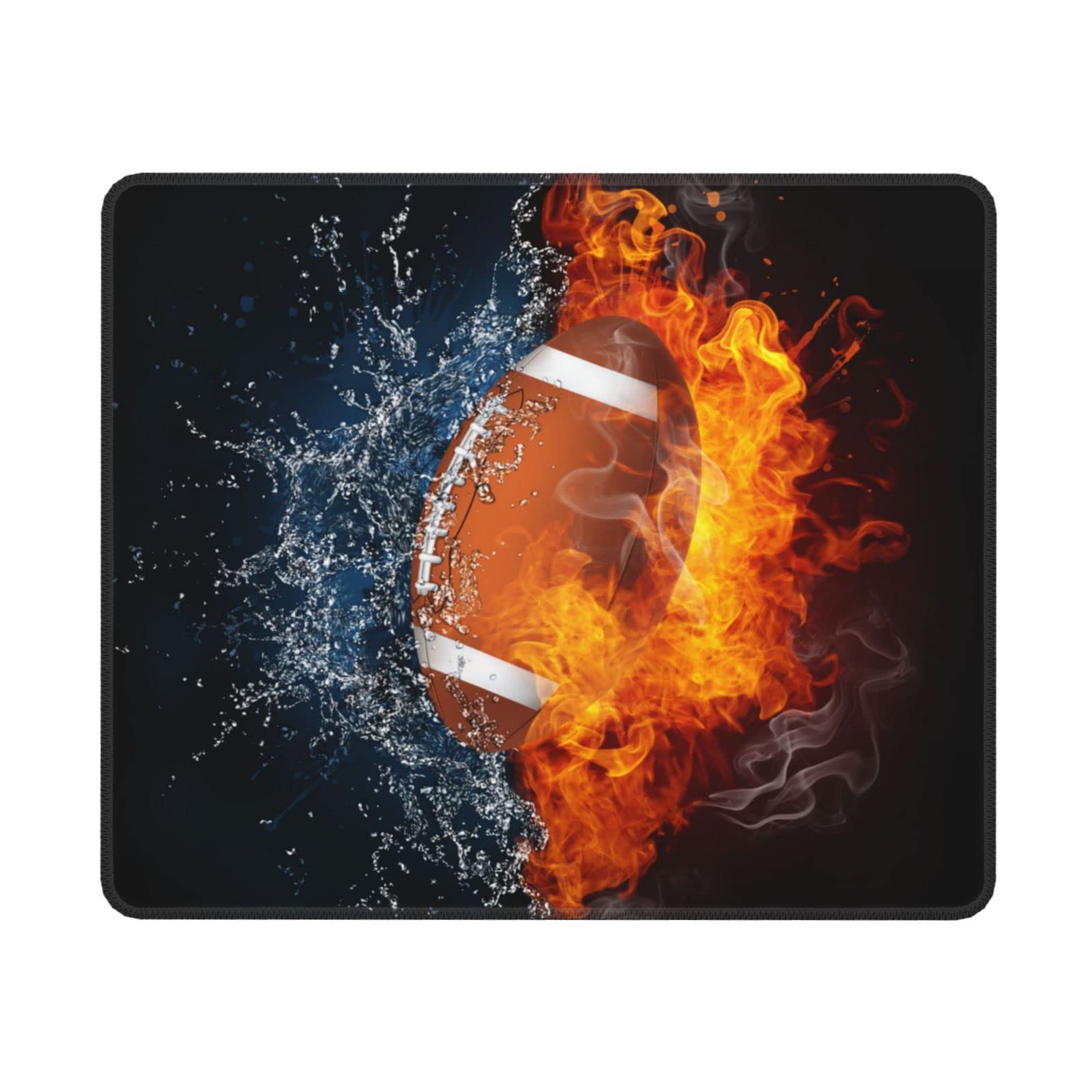 Football Mouse Pad Boys Men Teens Gamer Cool Desk Mat With Water Fire Printed, Sports Mousepad For Gaming/Home/Office, Non-Slip