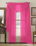 Interior Trends 3 Piece Fully Stitched Sheer Curtain Panel Window Drapes and Scarf Set of 2 Panels and 1 Matching Scarf (84 Long