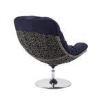 Modway Brighton Outdoor Patio Wicker Rattan Swivel Lounge Chair In Light Gray Navy