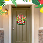Geetery Hello Summer Watermelon Sign Wooden Watermelon Gnome Welcome Hanging Sign With Ropes Rustic Summer Front Door Hanger Orn