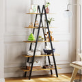 YOUDENOVA 5-Tier Ladder Bookshelf, Industrial A-Shaped Bookcase, Christmas Village Display Stand, Tall Ladder Shelf Storage Orga