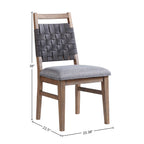 Intercon Oslo Side Chair with Woven Back and 4 Legs, Weathered Chestnut, Set of 2 Furniture