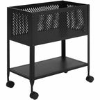 Lorell Mesh Rolling File, 12-1/2 by 25 by 28-1/4-Inch, Black